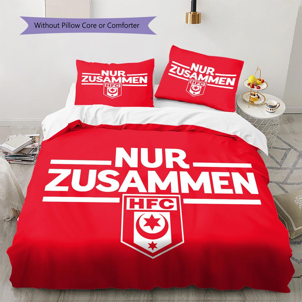 Hallescher FC Pattern Bedding,Quilt Set Quilt Cover Pillowcase Home Birthday Gift(1 * Duvet Cover + 2 * Pillowcase, Without Core)