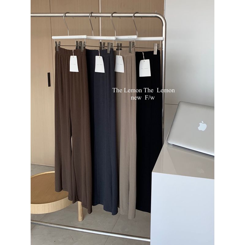 

Lemon Show Thin Black Small Summer Bootcut Trousers Shallow Coffee Small Summer M