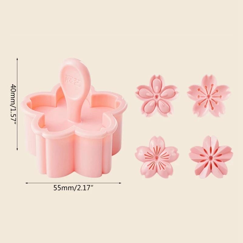 5 Stück/Set Sakura Blume Ausstechform Stempel Keks Ausstecher Kirschblüte DIY Fondant Kuchen Dekor Blumige Form Küchen Backwerkzeuge