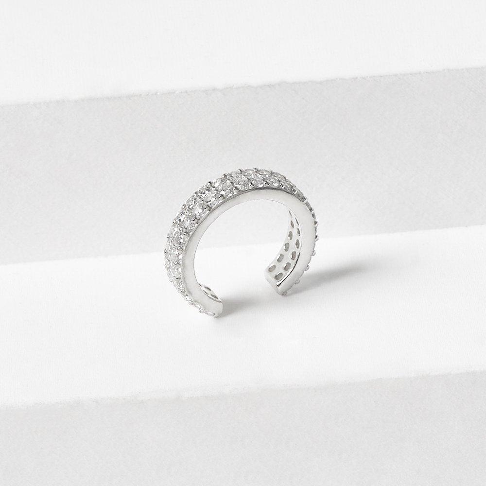 Silver925 Basic Pave Ear Cuff (1 Pc)