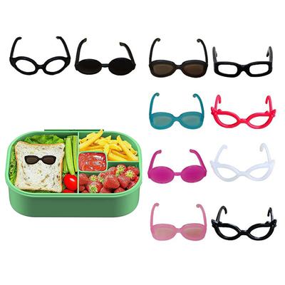 10/20Pcs Bento Decoration Tools Lunch Bento Box Food Glasses Headwear Buffet Sandwich Toppers Decor For Bento Decoration