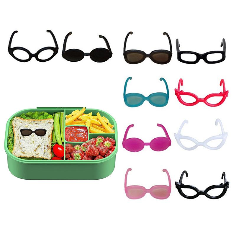 10/20Pcs Bento Decoration Tools Lunch Bento Box Food Glasses Headwear Buffet Sandwich Toppers Decor For Bento Decoration