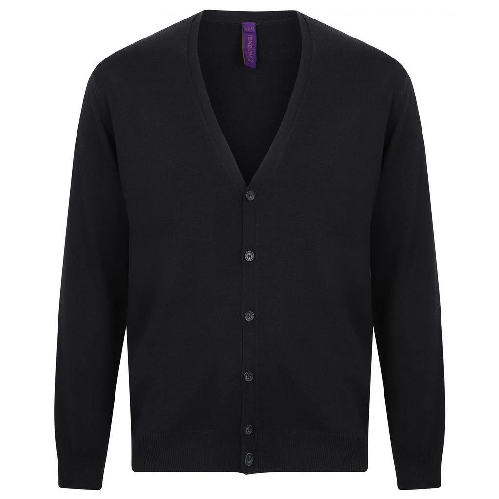 Henbury Mens Lightweight V Neck Cardigan