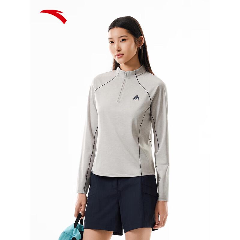 ANTA Women s Land Shell Quick-Dry Anti-Bacterial Half-Zip Long Sleeve Tee XS