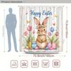 1pc Whimsical Watercolor Bunny Easter Shower Curtain - 70.8x70.8 Inch Durable Polyester Bathroom Decor with 12 Hooks, Machine