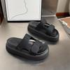 European Platform Slippers Women Wear 2025 Summer New Internet Celebrity Super Fire Velcro Heightening Sandals Women