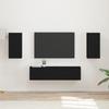 TV Cabinet Set 4 Pcs Black Particleboard