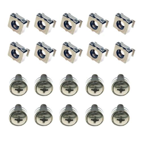 monofive M5 Cage Nut and Screw Set (10-Pack) for 19-inch Rack Mounts, MF-M5NN10
