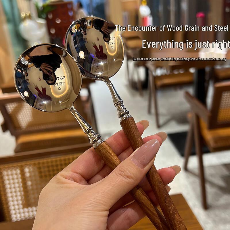 Stainless Steel Long-Handle Soup & Rice Spoons