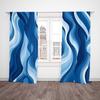 2pcs- Sky Blue Corrugated Polyester Curtains, Pole Bag Curtains, Bathroom, Bedroom, Living Room, Home Room Decoration