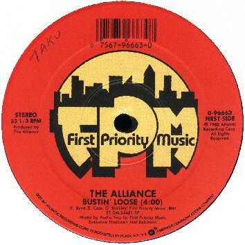 12inch Record ALLIANCE  Bustin Loose 096663 First Priority  1988 US Rap  HipHopRB Used