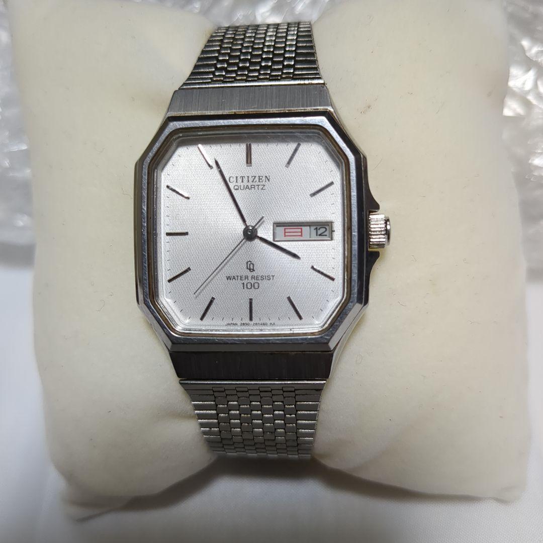 Used [Good condition windshield / in operation] Citizen unusual dial octagonal day date quartz