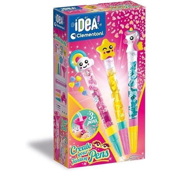 Clementoni - Créer tes stylos - Mini atelier des Stylos - Thème Fantaisie - 3 à créer - Dès 6ans