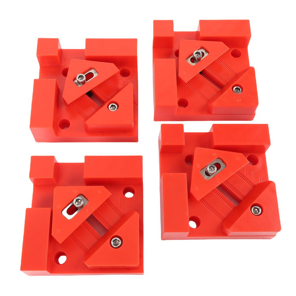4PCS Corner Clamps Red Color Adjustable 90 Degree Right Angle Spring Clamp for Woodworking