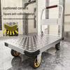 Thickened Silent Steel Hand Truck - 4-Wheel Folding Push Cart & Trolley