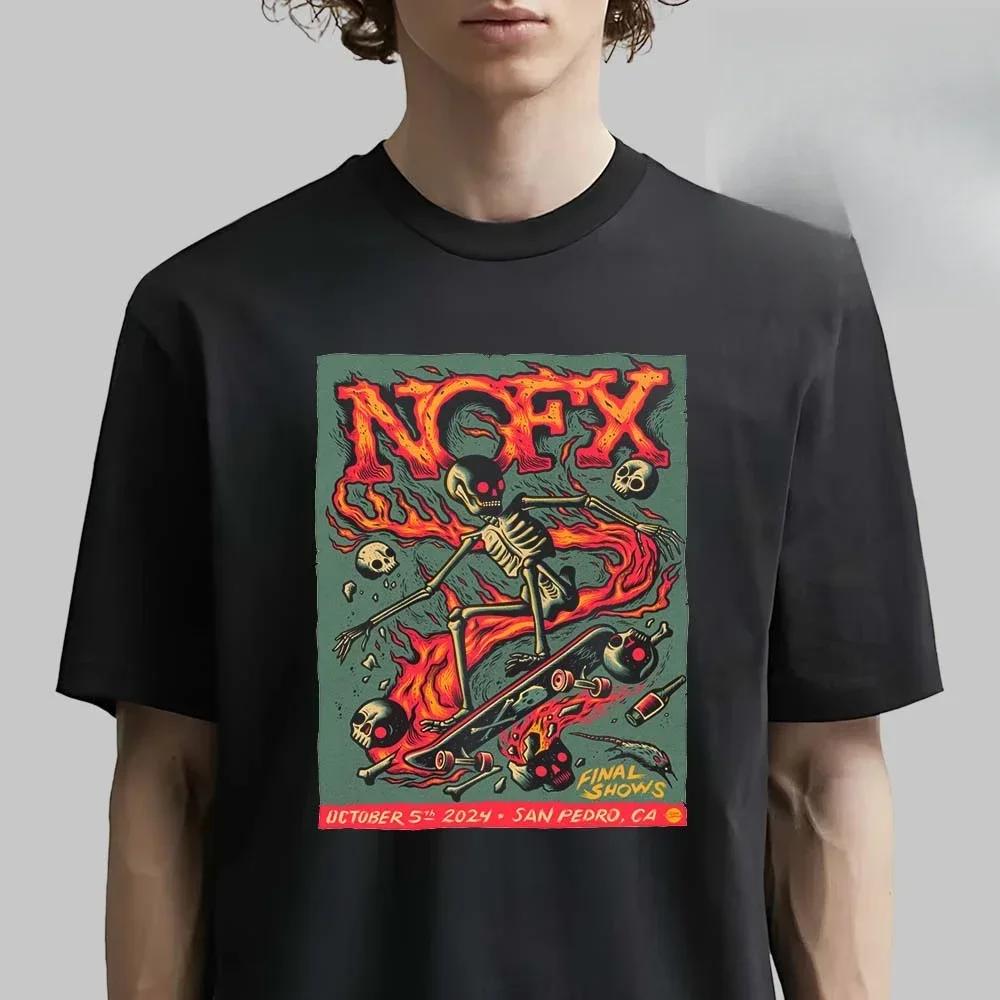 Banda Punk NOFX Portada de Álbum Póster Estampado Gráfico Camiseta Hombres Mujeres Streetwear Harajuku Y2K Moda Verano Nueva Camiseta Holgada Casual Algodón Oversize