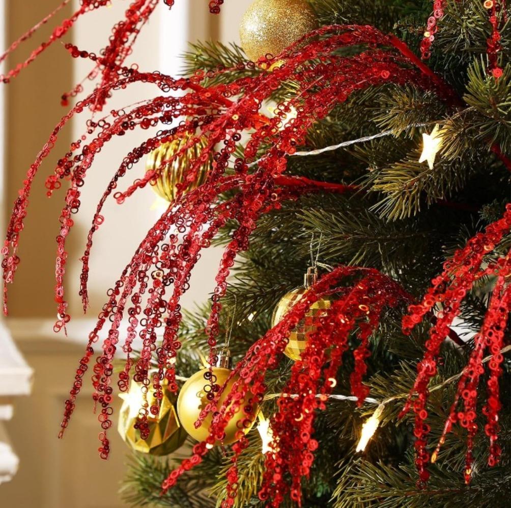 Glitter Twig Ornaments Branches For Christmas Tree Wedding Christmas Atmosphere Ornaments Branches Sparkling And Glamorous Decor