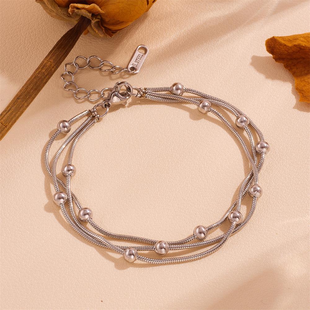 

Трехцветный браслет-анклет из нержавеющей стали в виде змеиной цепочки - Водонепроницаемый и устойчивый к потускнению