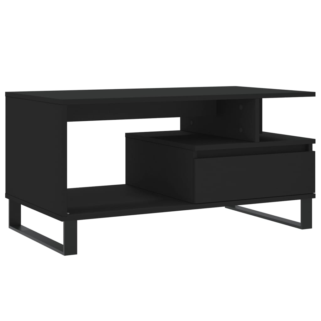 Coffee Table, Black 90x49x45 Cm, Wood-based Material