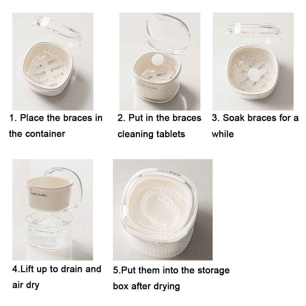 Plastic Orthodontic Retainer No-Leak Retainer Cleaning Case Portable Braces Storage Box  Travel