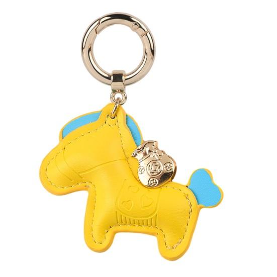 Faux Leather Car Keychain Exquisite Mini Bag Stylish Durable Gift Trendy Ornamental Design Horse Keychain Adult Sex Wear