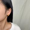 Personalized Trendy Glossy Earrings, High-end Light Luxury Style Geometric C-shaped Earrings for Women