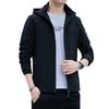 Men's Windproof Hooded Jacket - Spring/Autumn Versatile Slim Fit Solid Color Casual Outerwear
