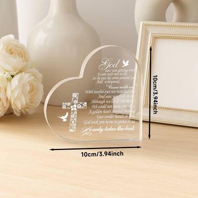Centres de table Décoration d'intérieur unique - Panneau commémoratif en acrylique en forme de cœur avec citation inspirante, Idéal pour chambre à coucher, salon