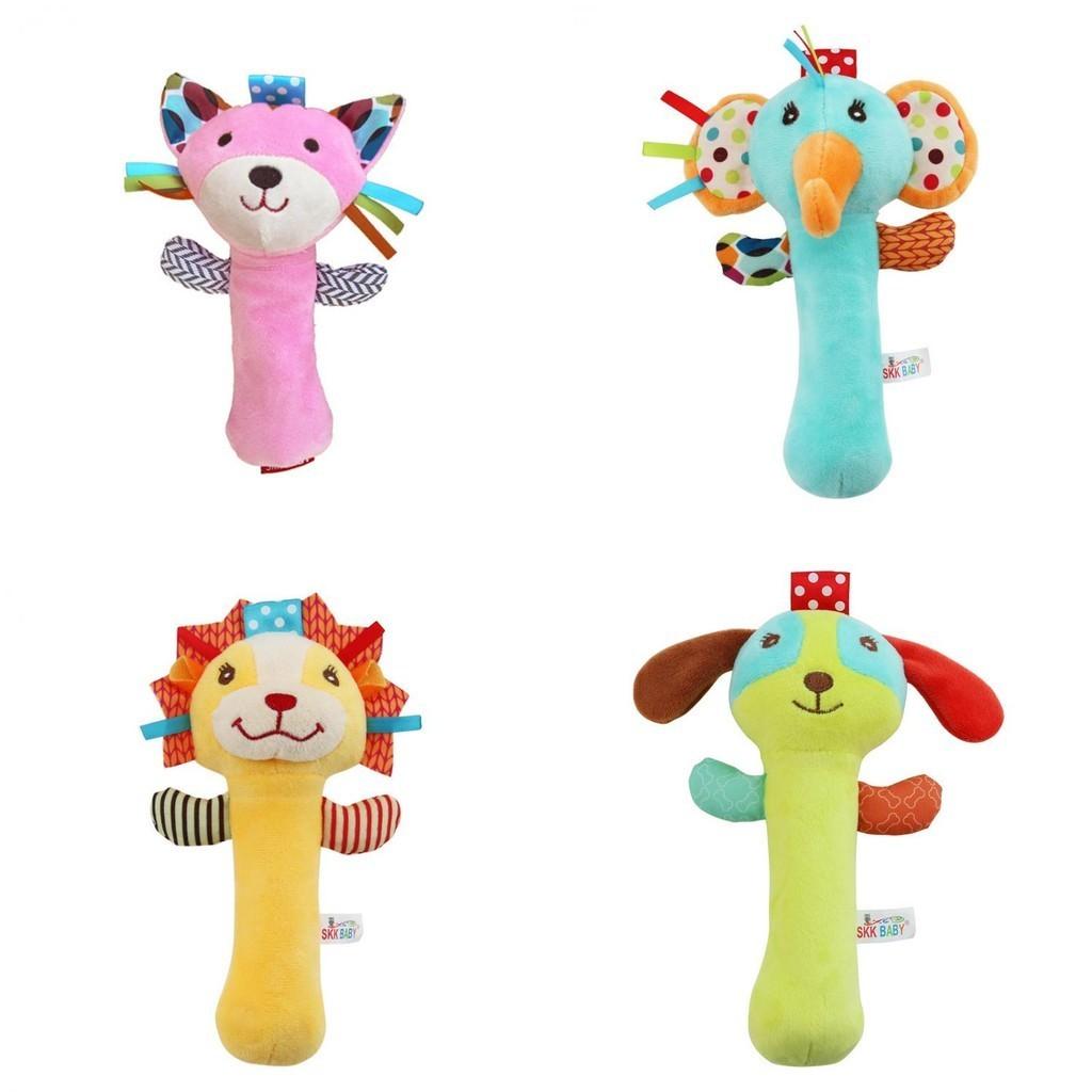 Skkbaby Baby Handbell Toy Plush Animal Rattle Stick Bed Bell Infant Toddler Children