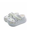 Crocs Crush Clog Pearl Bow Cute Niche Beach EVA Hole Shoes Unisex White