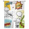 Dialog Box Explosion Tulle Curtains for Living Room Print Sheer Voile Curtain Bedroom Window Screening Drapes Blinds Home Decor