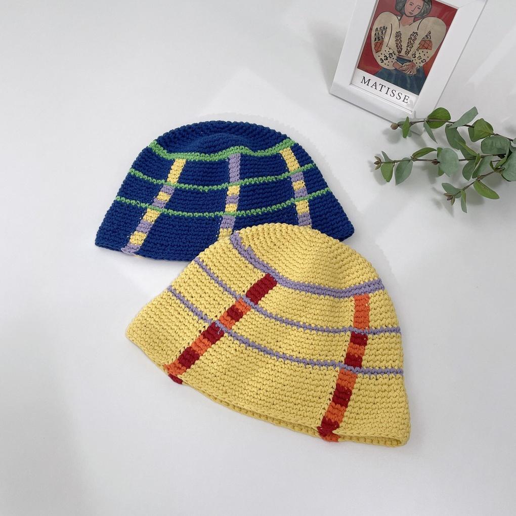 Women's and Men's Daily Check Knit Bucket Hat