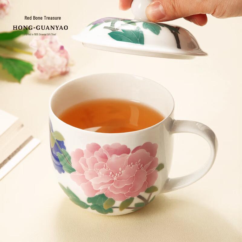 

Hong Guanyao Purple Peony Guifei Porcelain Tea Cup