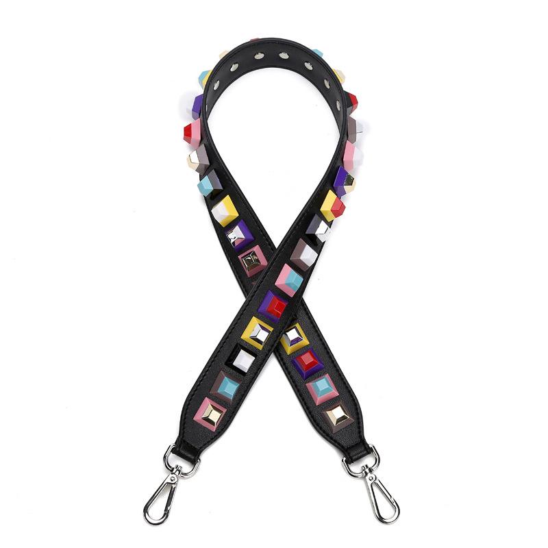 90cm Bunte Nieten Leder Taschengurt Crossbody Schultergurte Handtaschengriff Ersatz Damen DIY Geldbörsen Zubehör