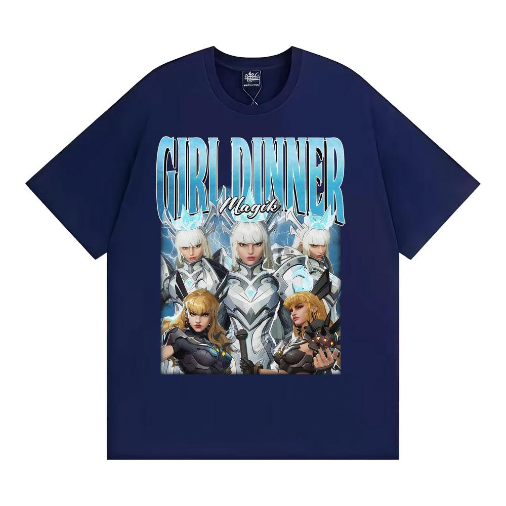 Anime Girl Dinner Magik Vintage Graphic T Shirt Marvel Rivals Characters T-shirts Men Women Y2k Fashion Casual Oversized T-shirt