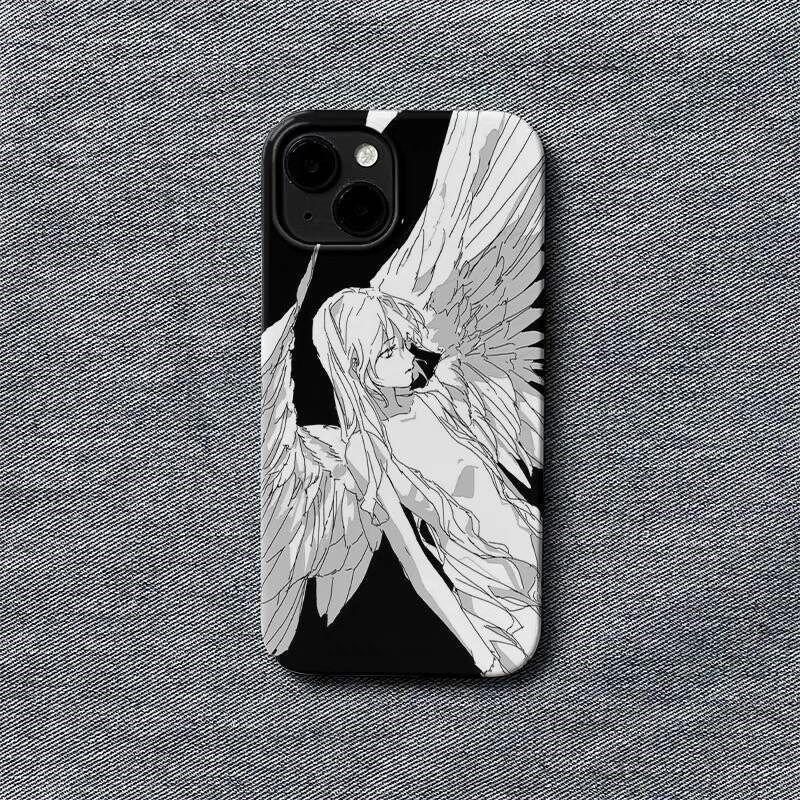 cute angel shockproof phone case for iphone 17 pro max 16 plus 15 14 13 11 silicone back cover for iphone 12 xr xs shell bumper
