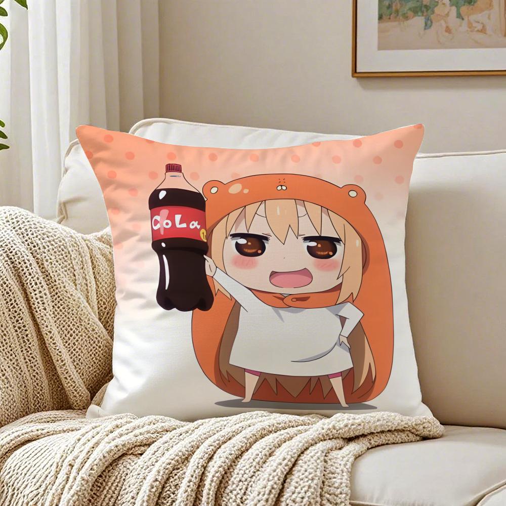 HHimouto Umaruchan Cushion Cover Linen Pillowcase Soft  for Sofa Bed Home Room Decor