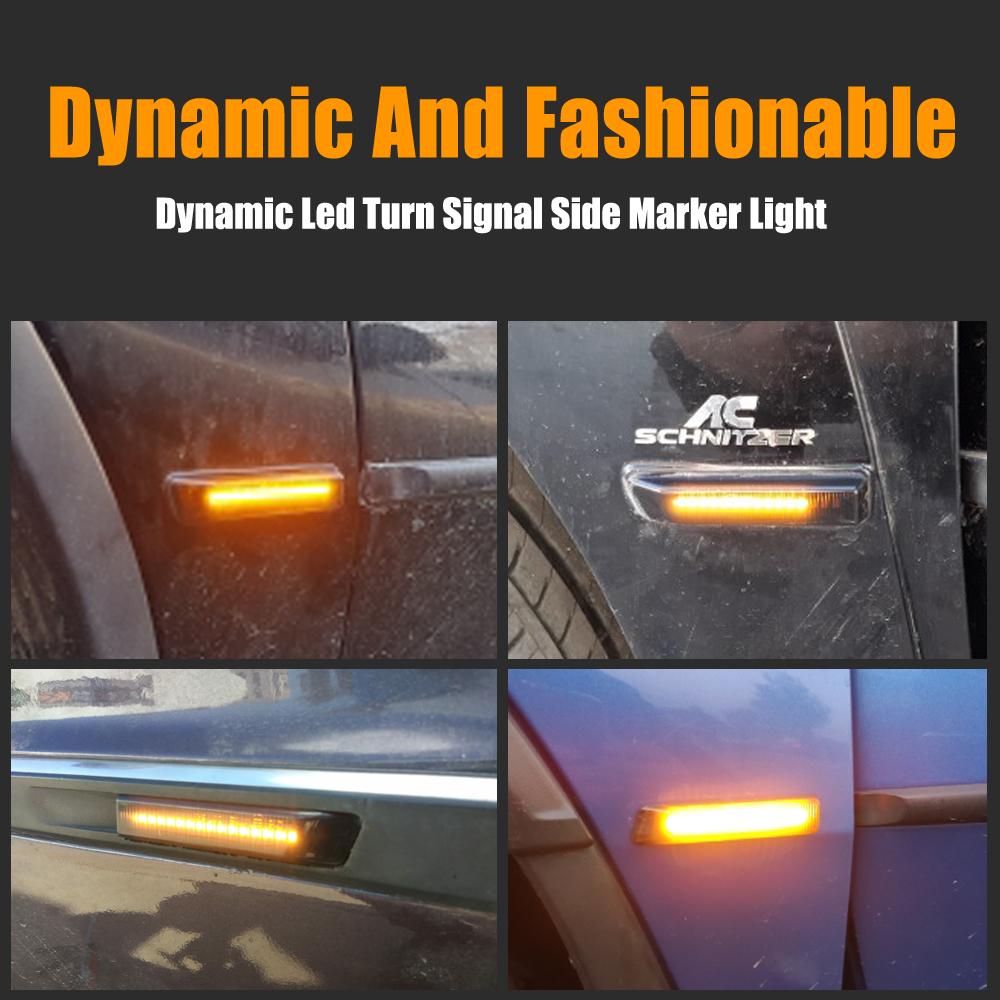 אור איתות דינמי LED לב.מ.וו X5 E53 3 סדרה E36 סמן צד מהבהב מהבהב מים זורמים אור מהבהב