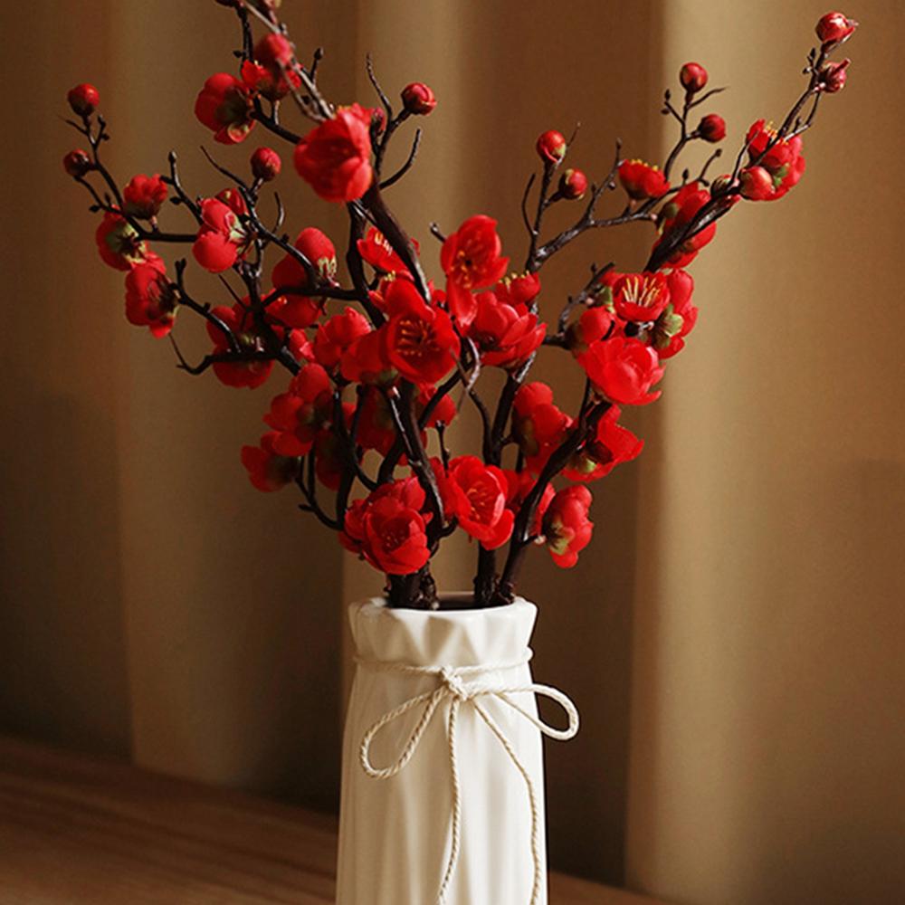 1/3pcs Artificial Flowers Plum Blossom Peach Branch Silk Home Room Wedding Party Garden Decorations Christmas Wreath Accessories
