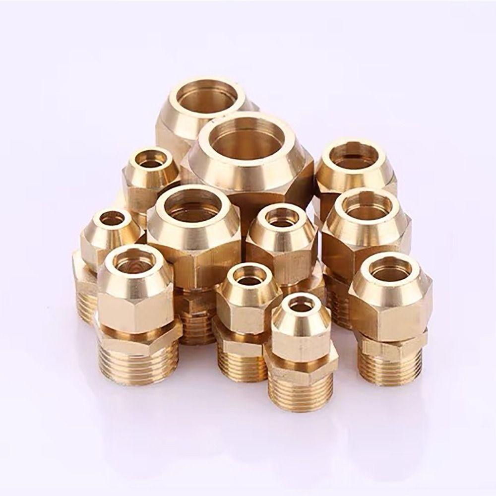 Brass Flare Adapter 1/4" 3/8" 1/2" Male Thread Male Thread Connector  Refrigerant Line Connection