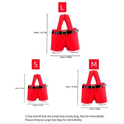 Festive Christmas Candy Bags: 6 Pairs of Santa Pants Style, Small Size, Perfect for New Year And Christmas Gifts - Made of Polyester