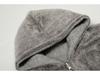 American Retro Women's Reversible Hooded Wool-Cotton Coat - Winter Warm Plush Jacket