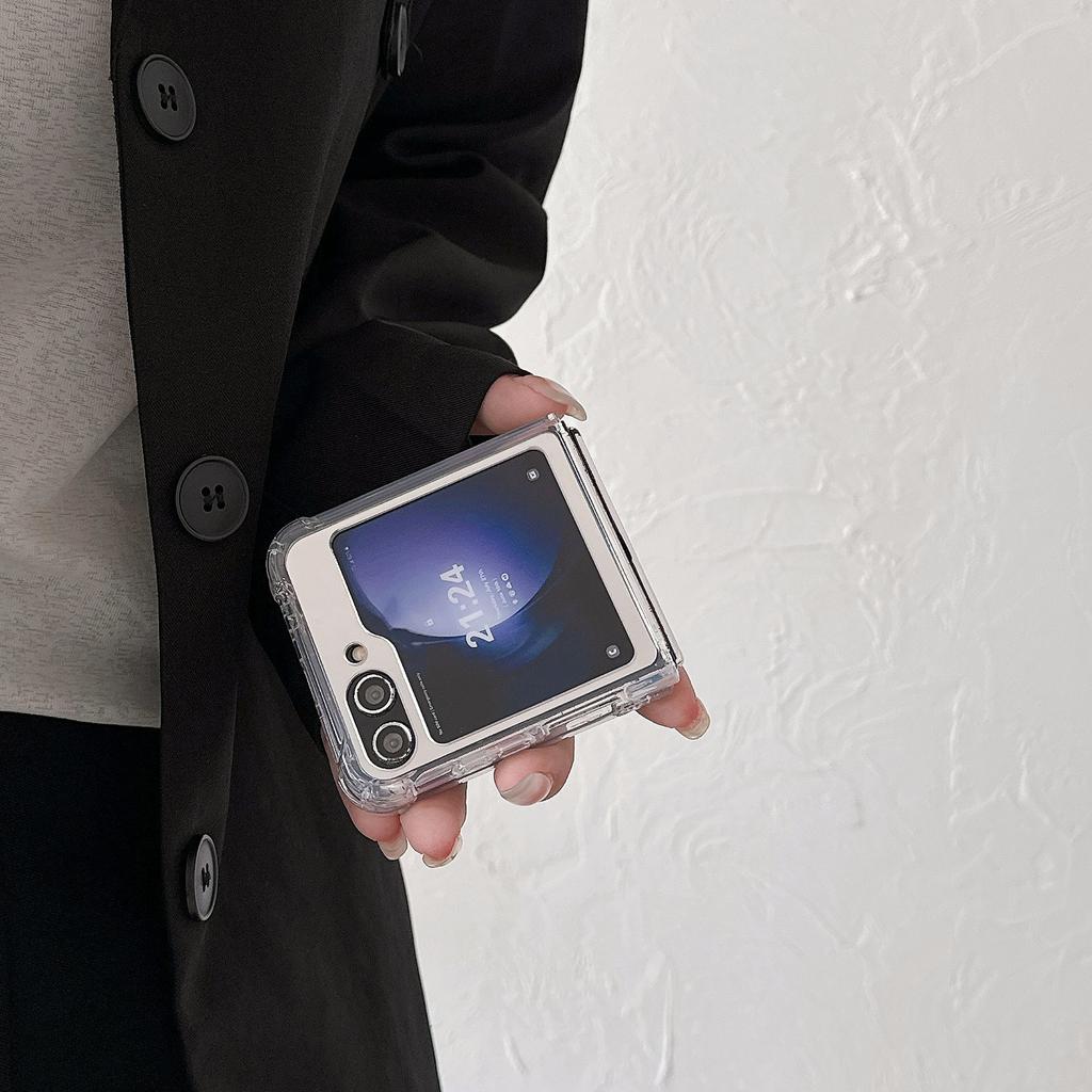 Applicable to Samsung ZFlip5 folding screen mobile phone case anti-drop mirror zflip6 mirror zflip7 case protective case