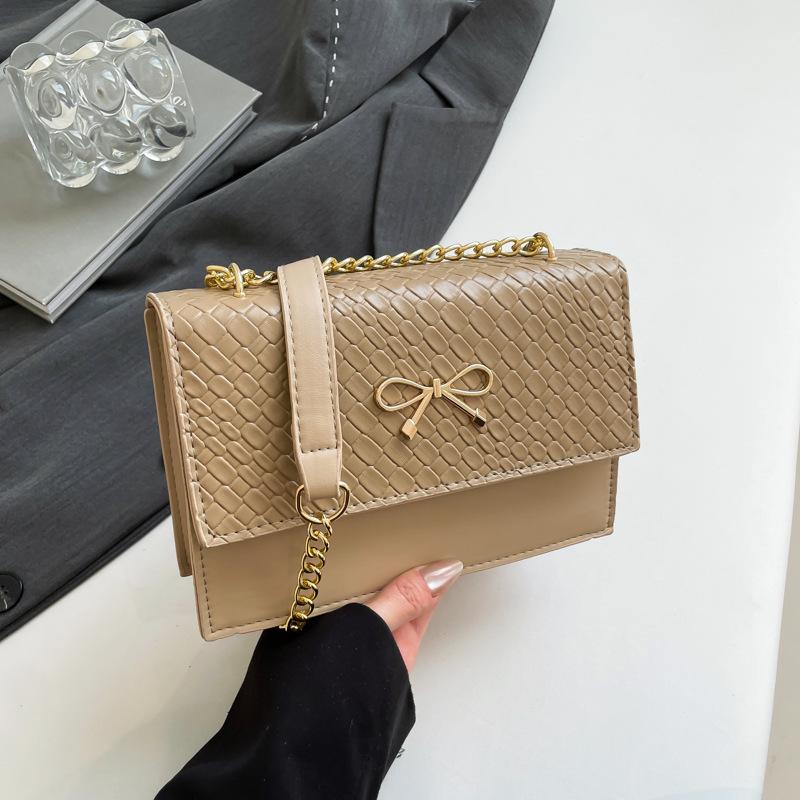 Sweet little fresh bow handbag women's 2025 new trend Korean underarm messenger bag chain shoulder bag