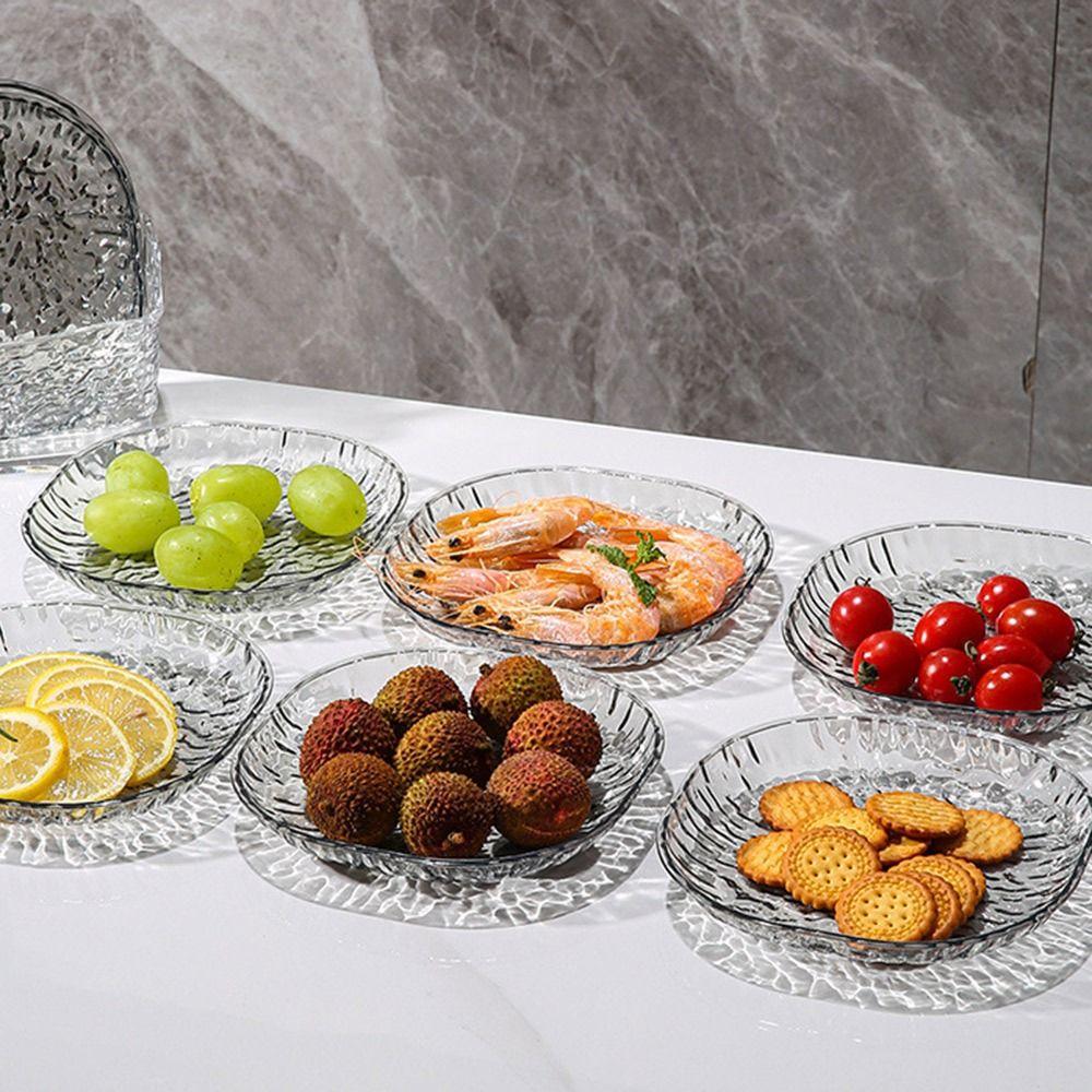 Transparent Bone Plate Glacier Pattern Snack Dish Dessert Plate Table Waste Dish Luxury Kitchen Tableware