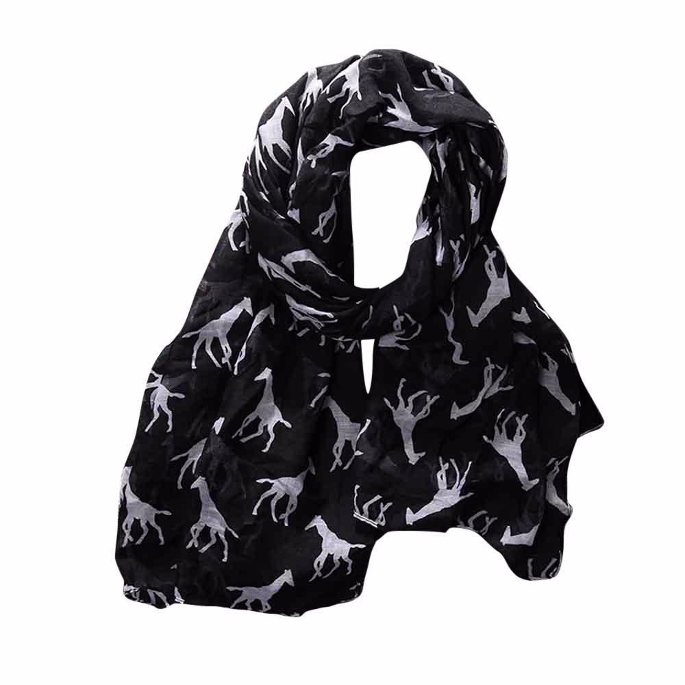 Women Ladies Giraffe Print Pattern Long Scarf Warm Wrap Shawl