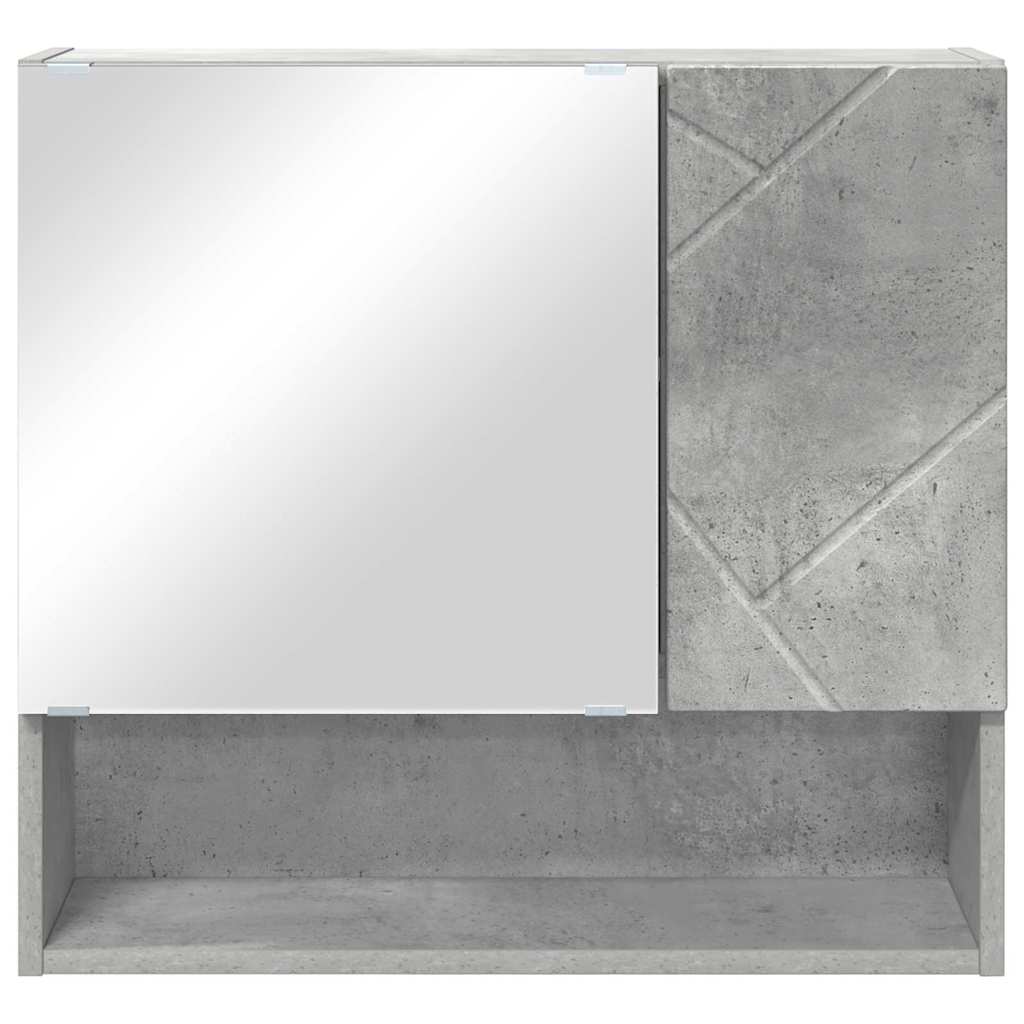 Mirror Cabinet with Door Concrete Grey 59 X 17 X 55 Cm Engineered Wood