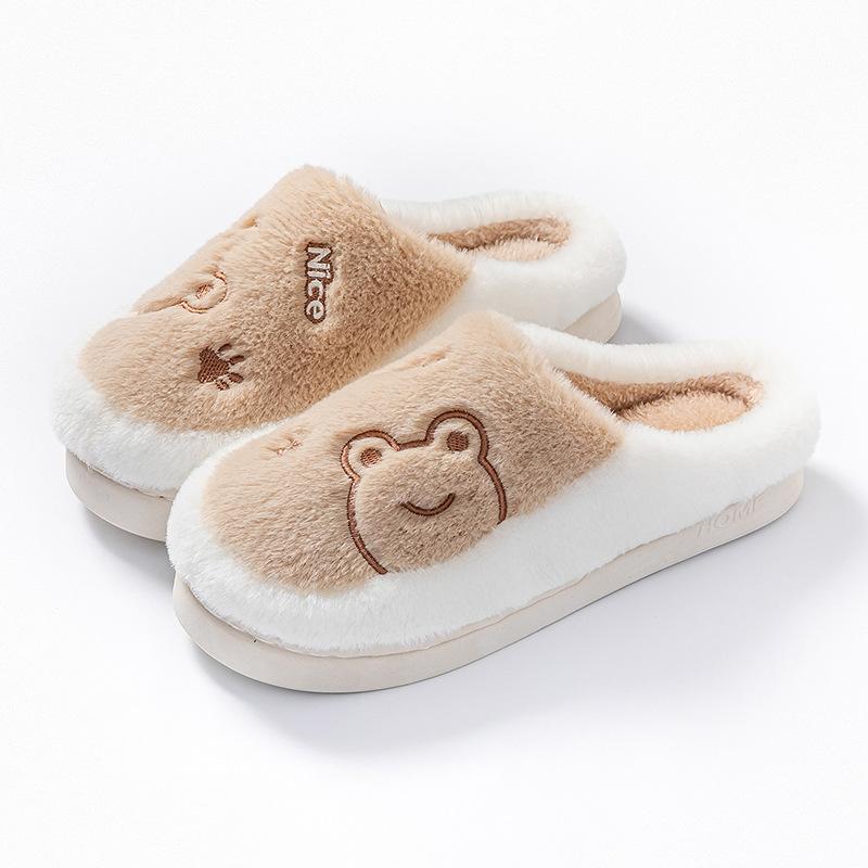 Plush cotton slippers autumn and winter indoor home dormitory hotel thick-soled plush warm couple shoes