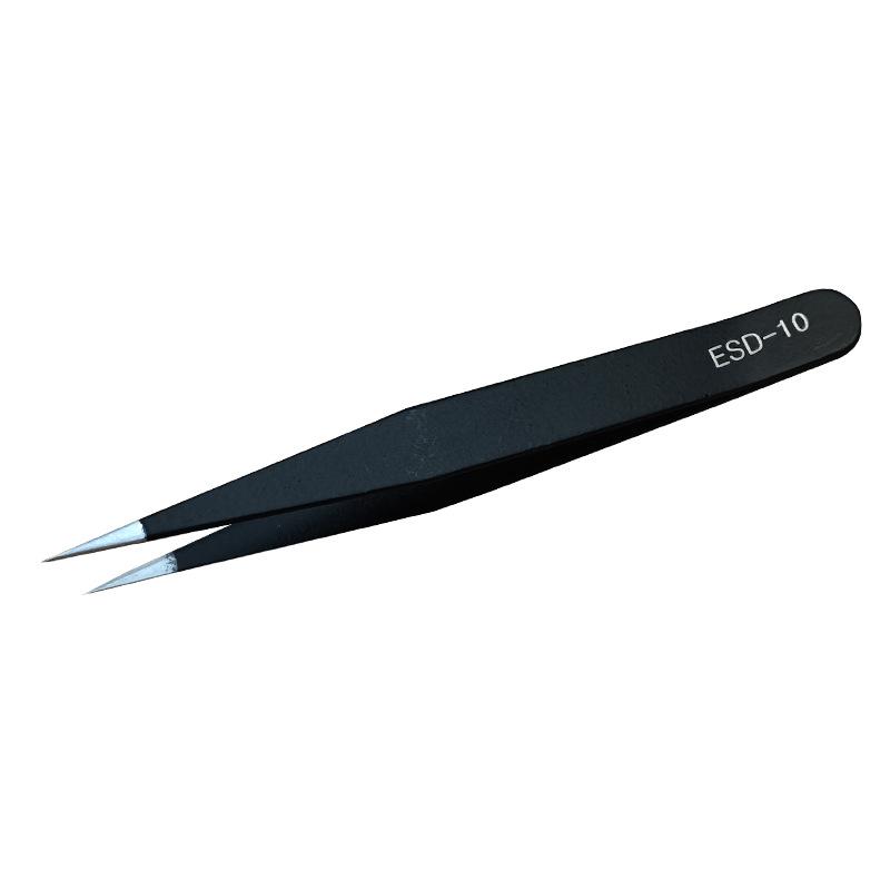 6PCS ESD Anti Static Stainless Steel Tweezers Repair Tools for Electronics Repair Soldering Craft Precision Tweezers Set