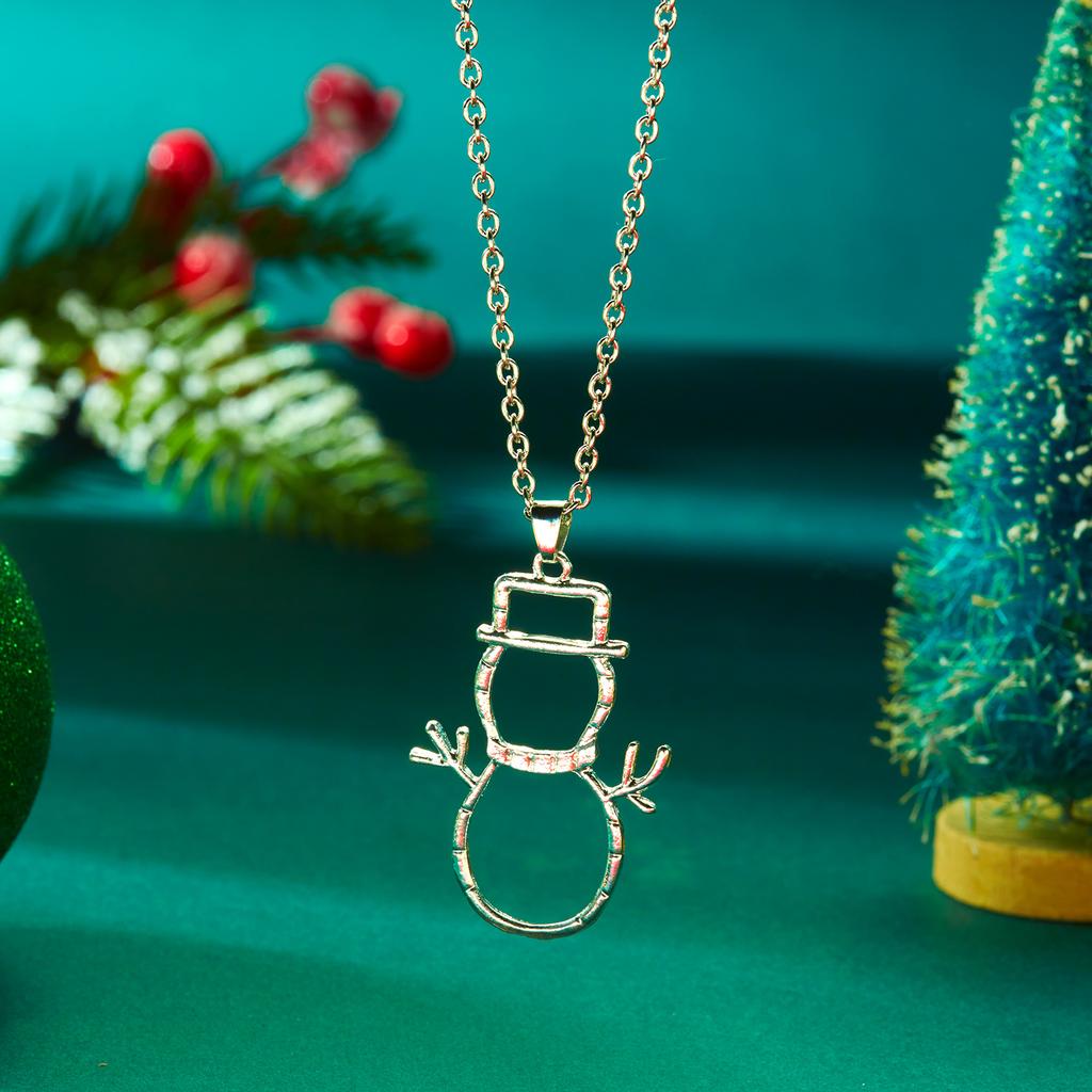 Silver Color Wearing Hat Snowman Drop Earrings For Women Minimalist Christmas Elegant Hollow Earring Girls New Year Gifts